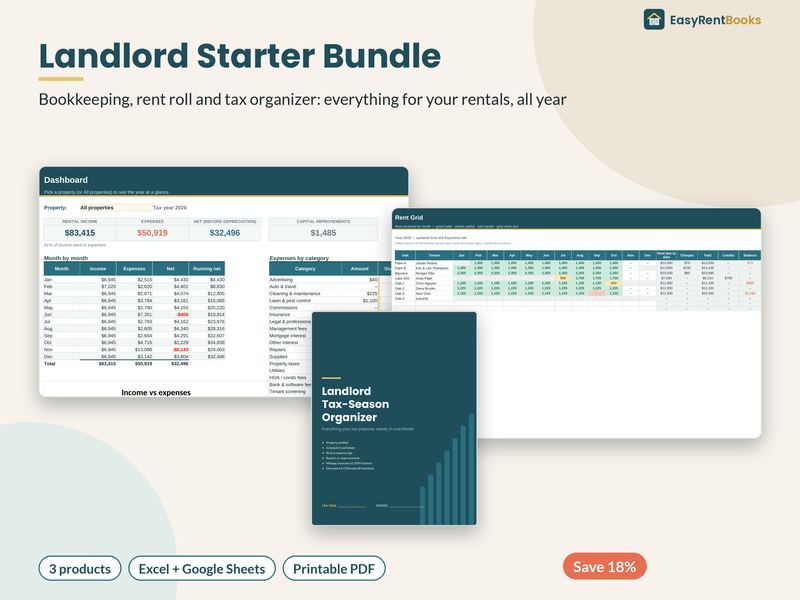 Preview of the Landlord Starter Bundle template